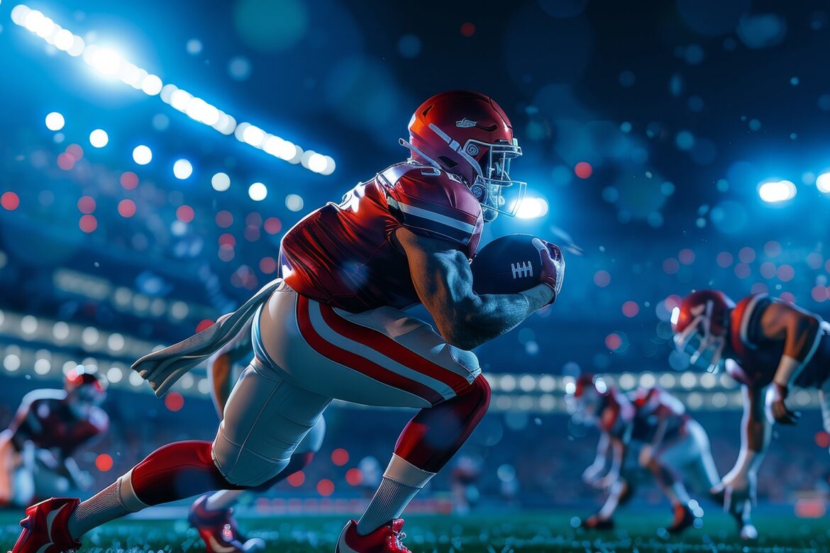 American football players on the field Generative AI