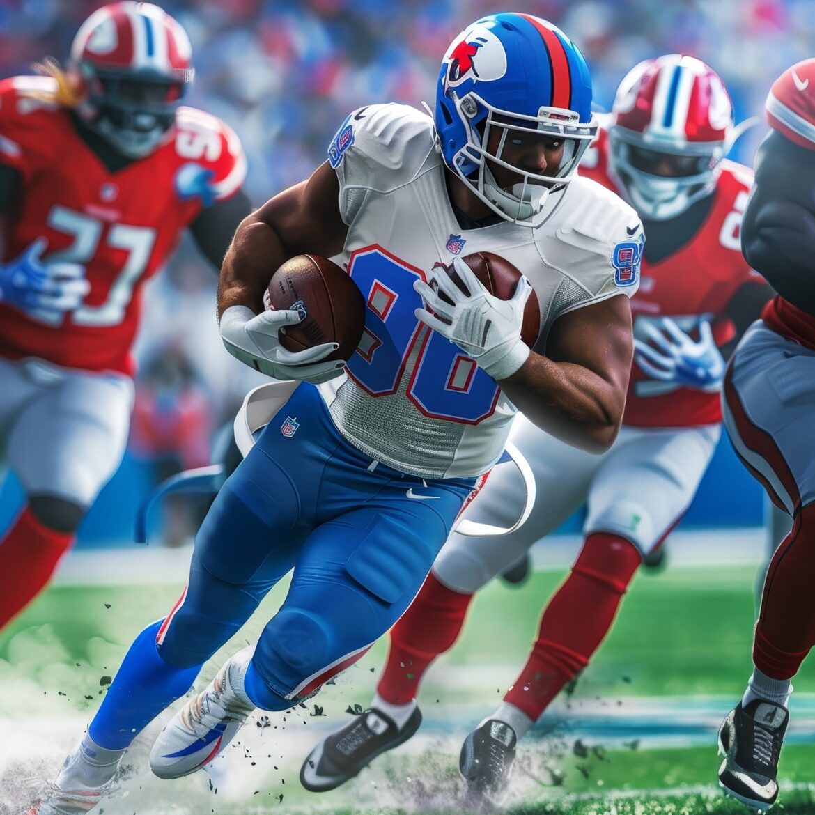 American football players on the field Generative AI