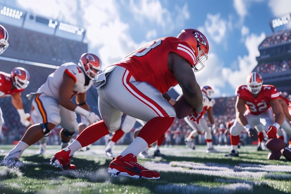 American football players on the field Generative AI